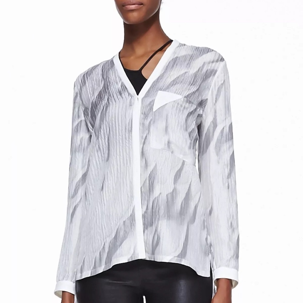 HELMUT LANG Mars Print Silk Blouse